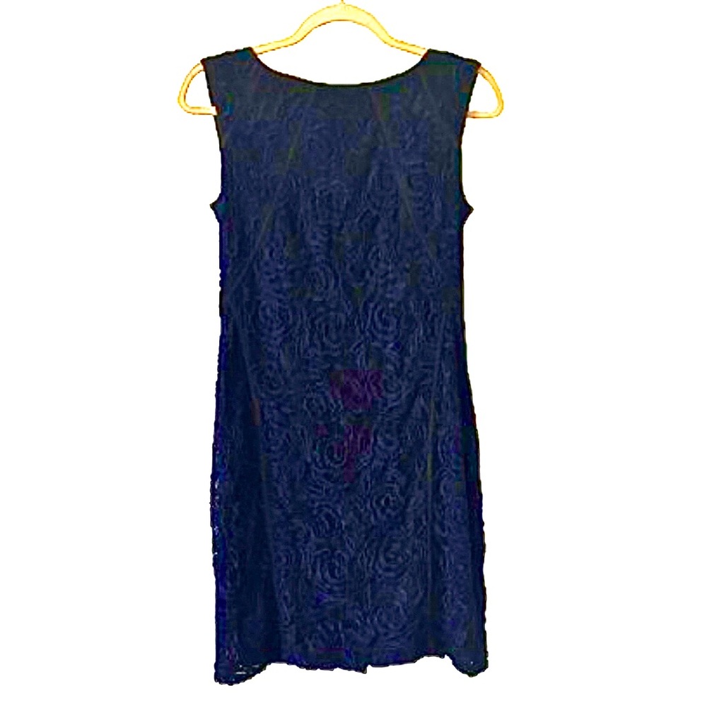 Ann Taylor Navy Lace Overlay Dress - 4P